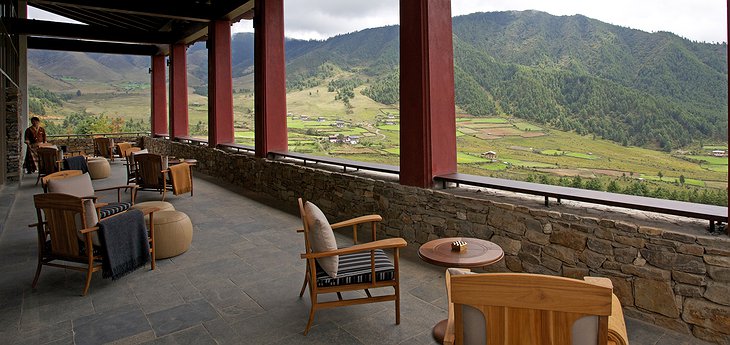 Gangtey Lodge Terrace Valley Panorama