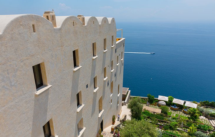 The Monastero Santa Rosa Hotel & Spa Wall of Windows Overlooking the Sea