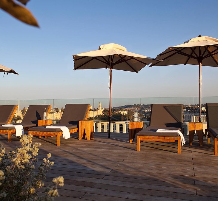 Mamilla Hotel Rooftop Terrace Sunbeds