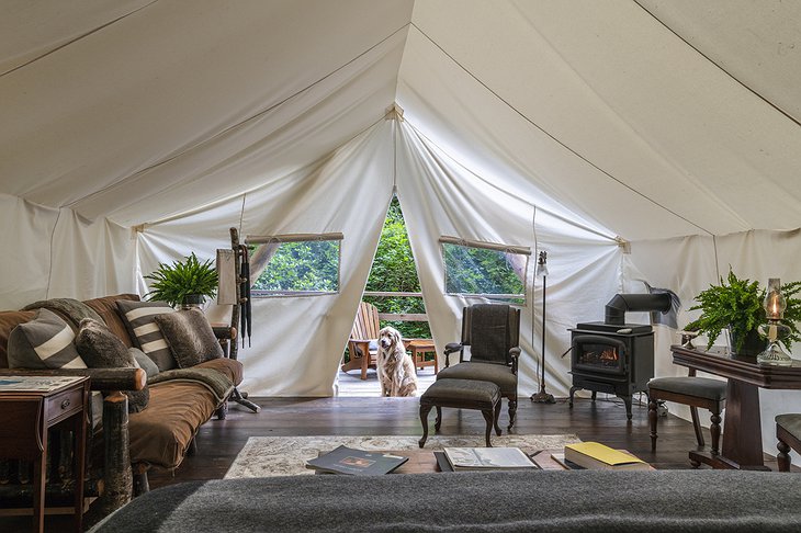Clayoquot Wilderness Resort Rainforest Deluxe Tent Interior