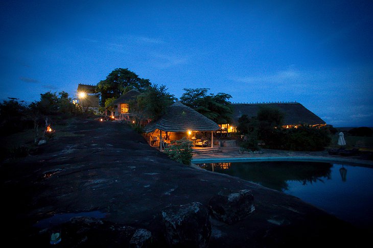 Apoka Safari Lodge At Night