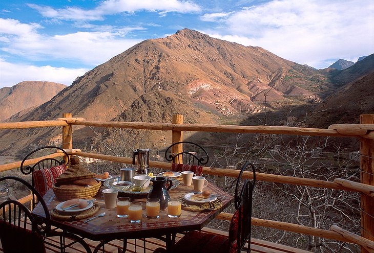 Kasbah Du Toubkal Breakfast On The Panoramic Balcony