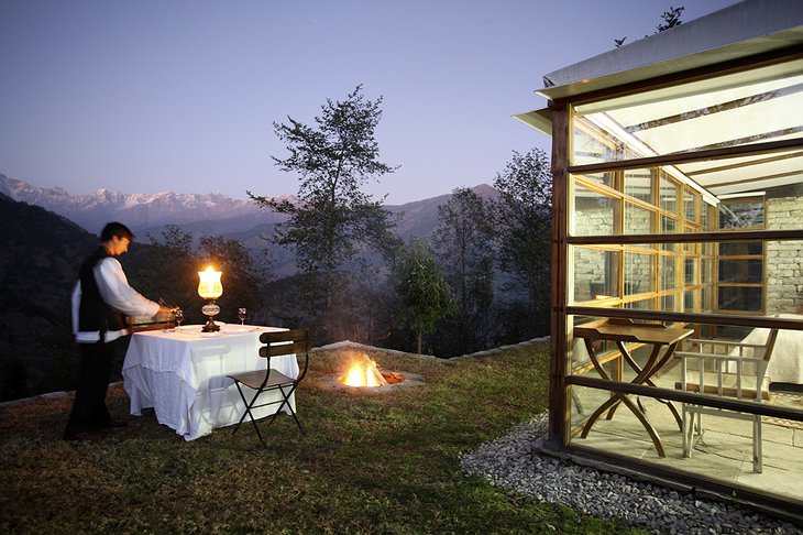 Private dinner server at the room on the private terrace