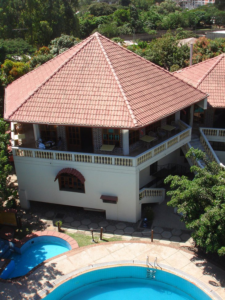 Safari Lodge Adama hotel view from top on the main building