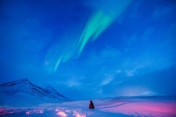 Colorful Northern Lights In Svalbard