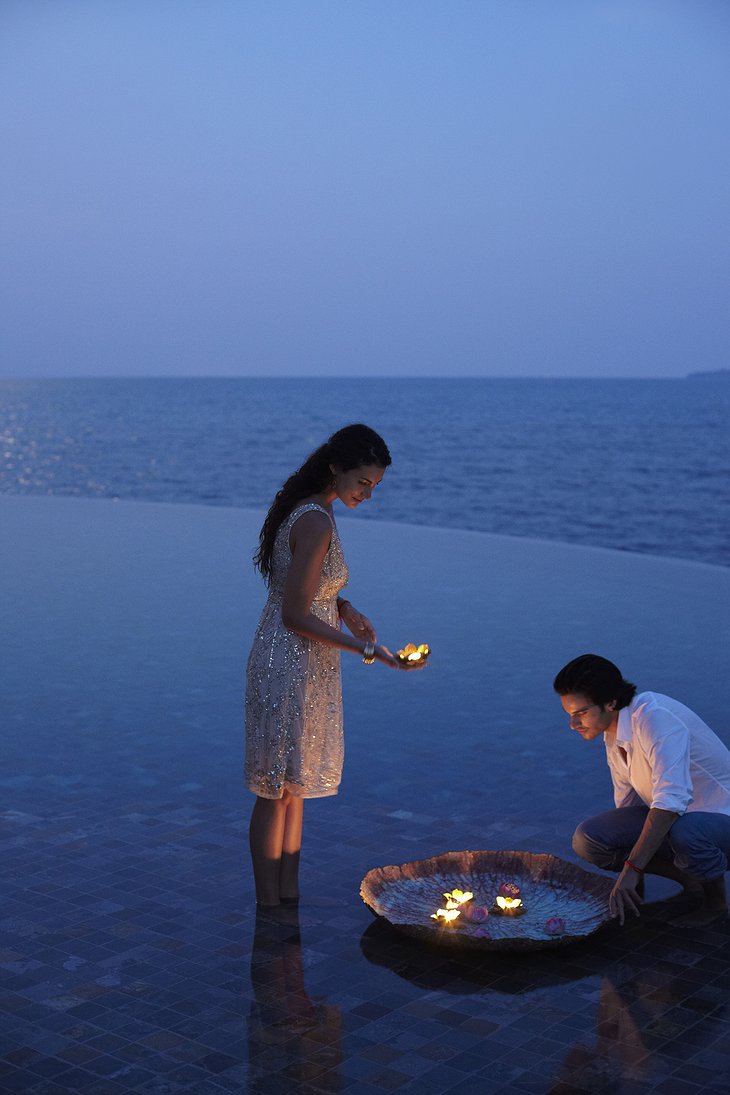 Couple making offering