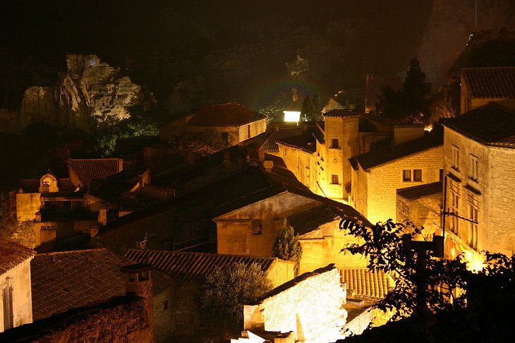 Les Baux de Provence at night