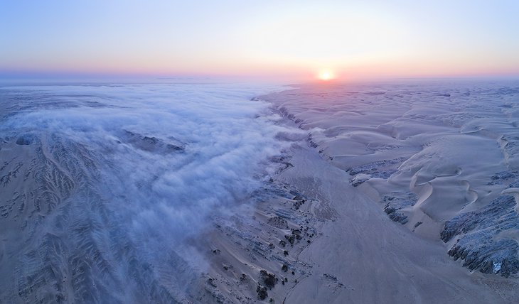 Aerial Landscape Of Skeleton Coast National Park In Namibia