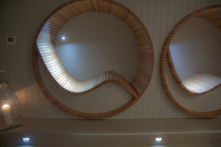 Spa design chairs built in the wall