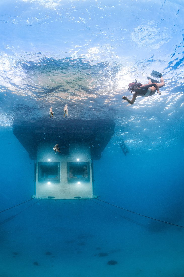 Snorkeling around the underwater room