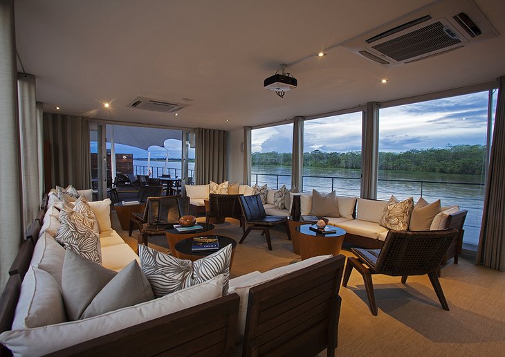 Aqua Amazon luxury boat hotel lounge