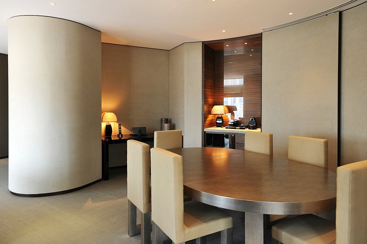 Armani Ambassador Suite dining area