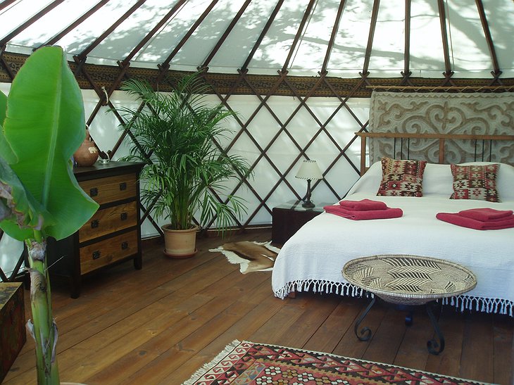 The Hoopoe Yurt Hotel safari yurt interior