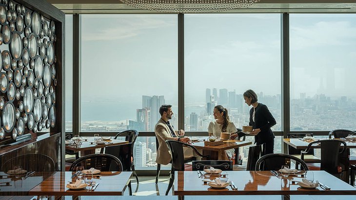 Four Seasons Hotel Bahrain Bay Restaurant With Skyline Panorama