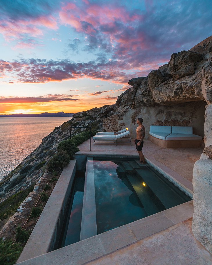 Cap Rocat Hotel Private Outdoor Cliffside Pool Sunset