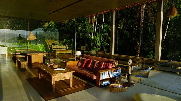 Living room surrounded by the jungle