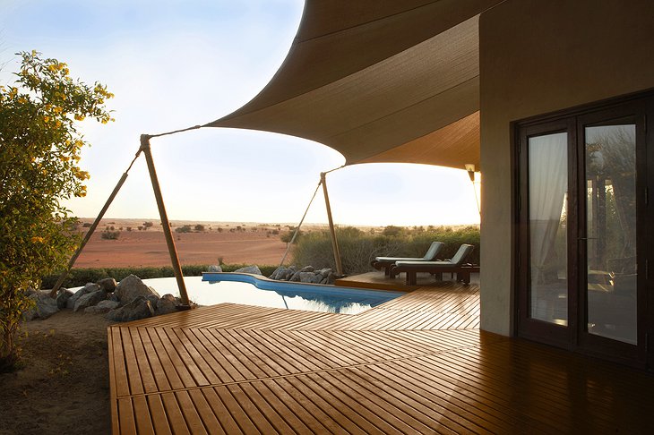 Al Maha Desert Resort tent pool