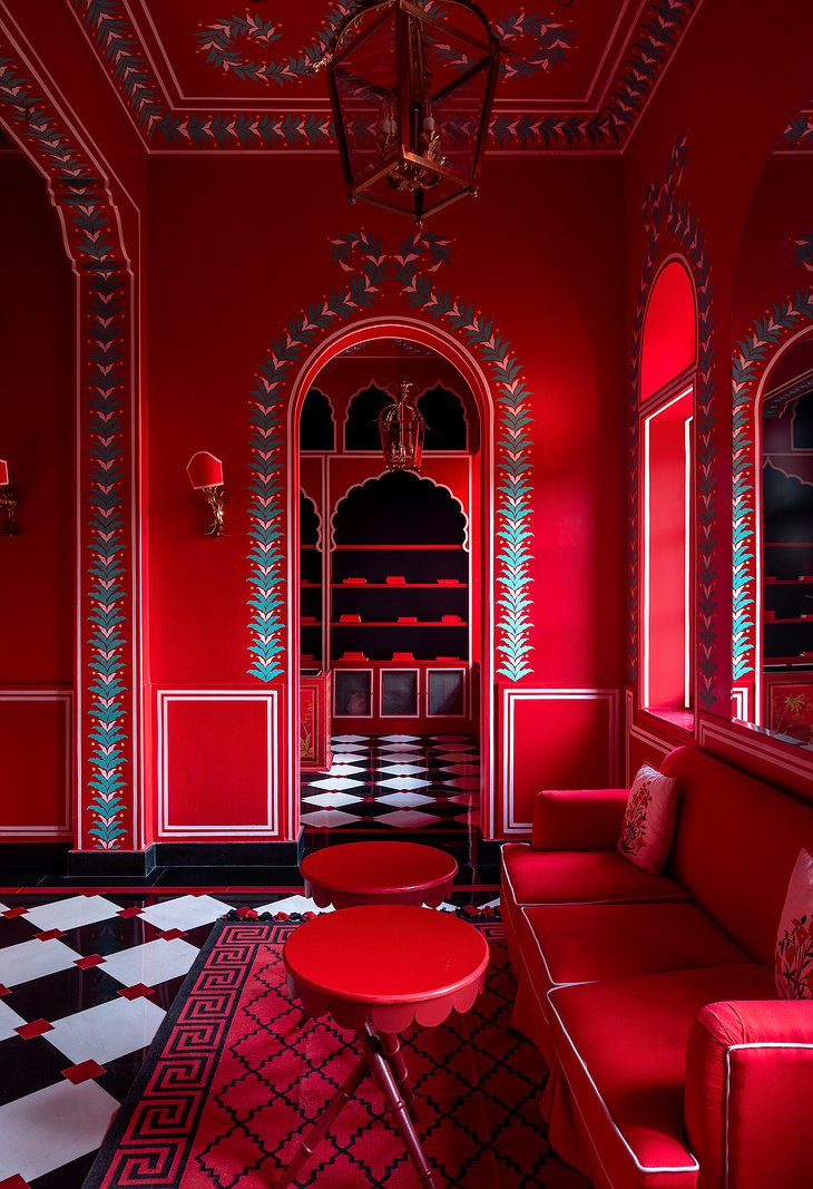 Villa Palladio Jaipur Interior With Shades of Imperial Red