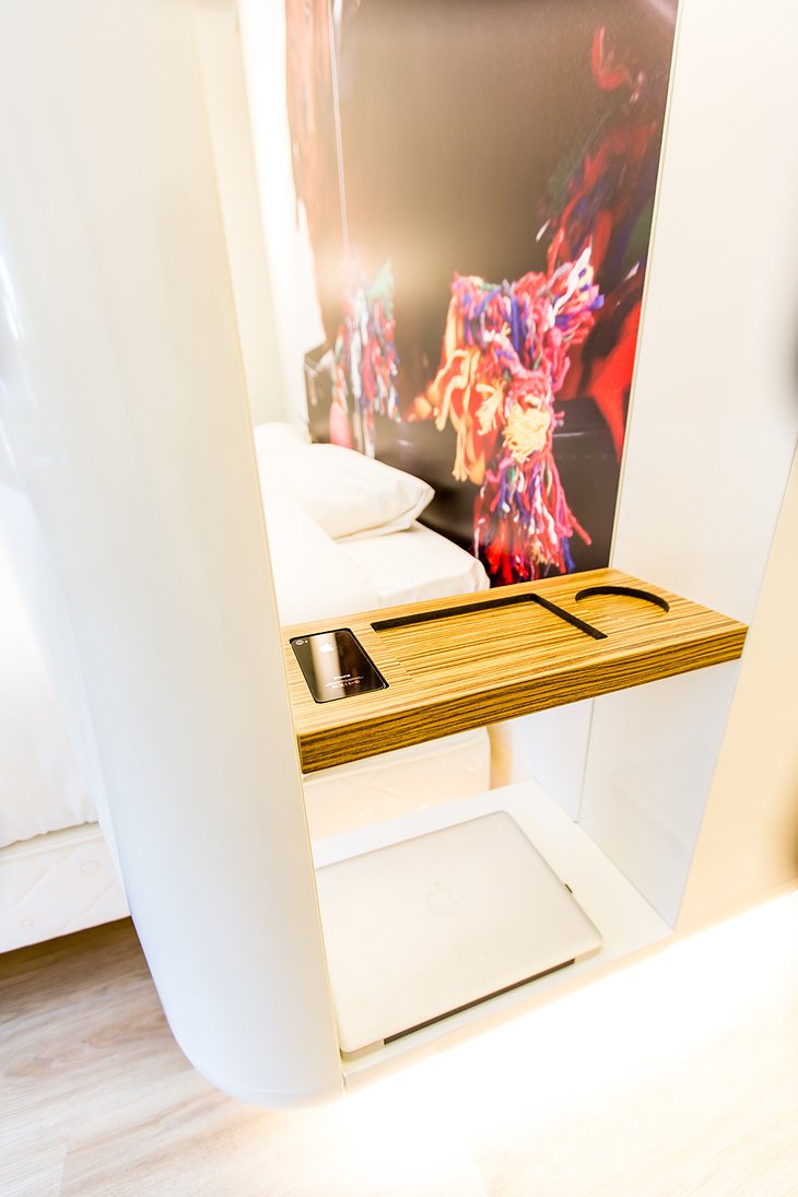 Qbic Hotel WTC Amsterdam room design elements with phone holder