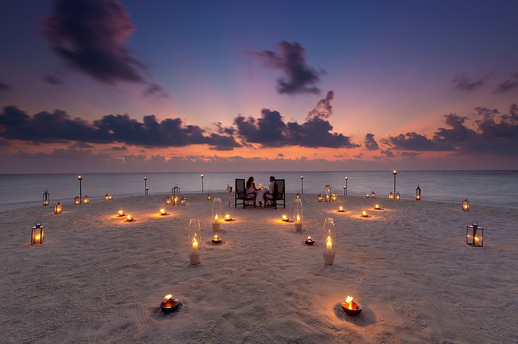 Baros Maldives Romantic Sandbank Dinner