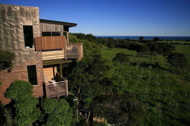 Hapuku Lodge with view on sea