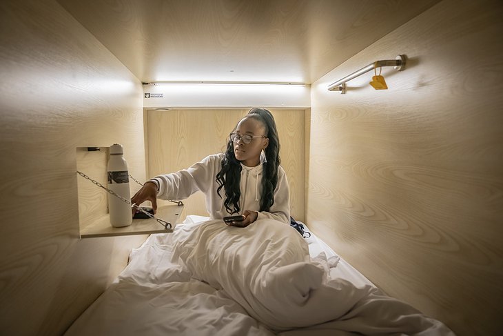 Panda Pod Hotel Capsule Interior