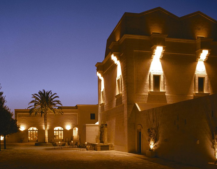 Masseria San Domenico terrace at night