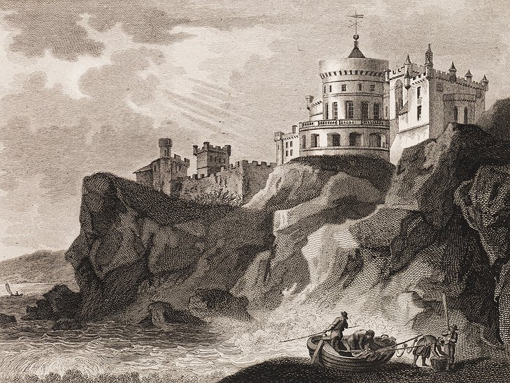 Etching of Culzean Castle by James Fittler from Scotia Depicta, published 1804
