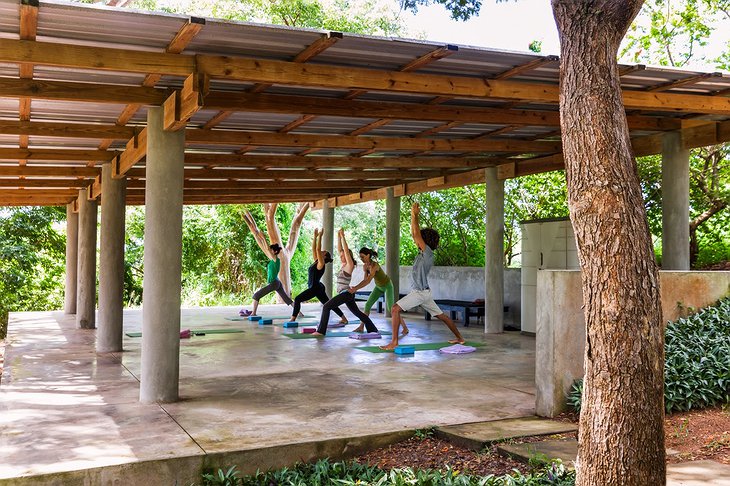 Hix Island House yoga class