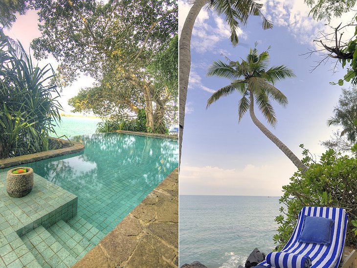 Taprobane Island pool and beach