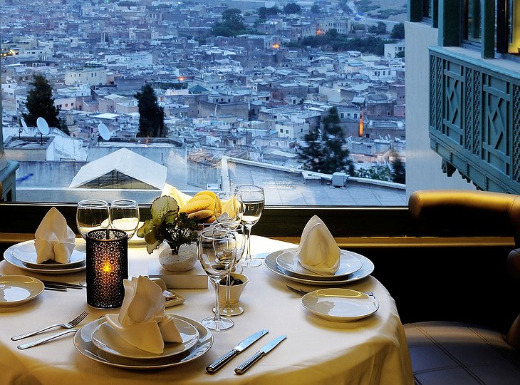 Palais Faraj Restaurant l'Amandier with Fes Medina view