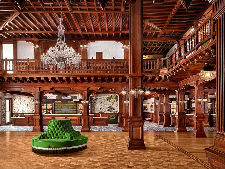 Hotel del Coronado's Fully Restored Historic Wooden Lobby