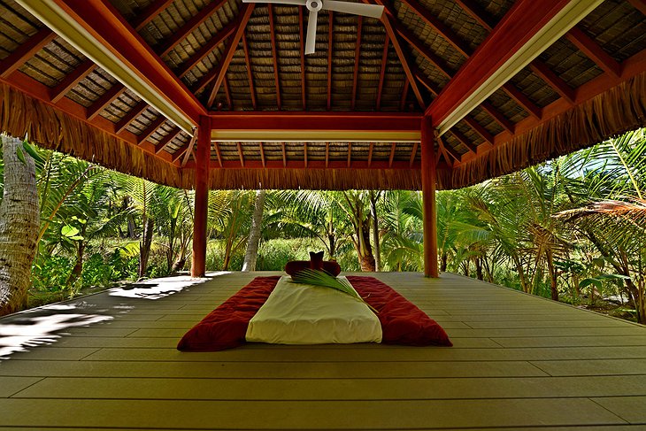 The Brando Hotel spa relax bed in the nature
