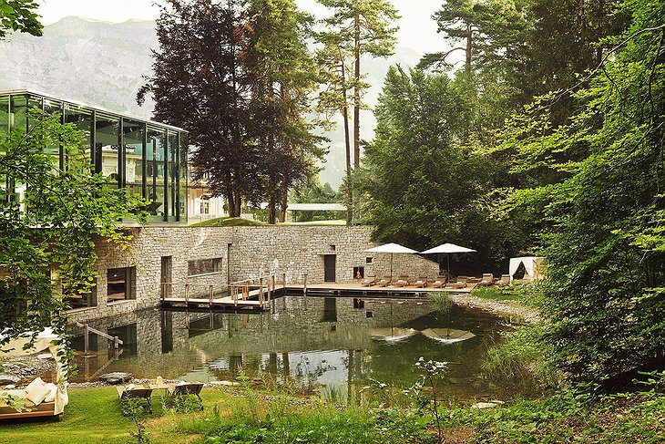 Waldhaus Flims Wellness Resort Pool Design Pond