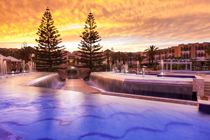 Hasdrubal Thalassa hotel outdoor fountains