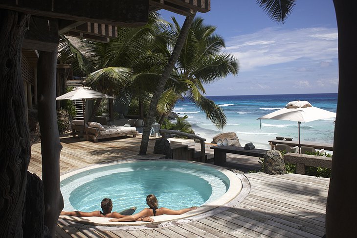 Young couple enjoying the jacuzzi in North Island hotel