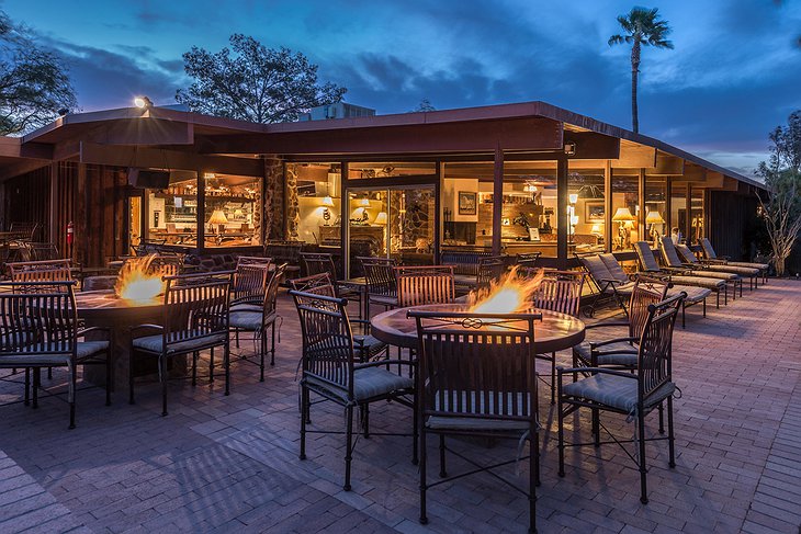 White Stallion Ranch Patio Dining At Night