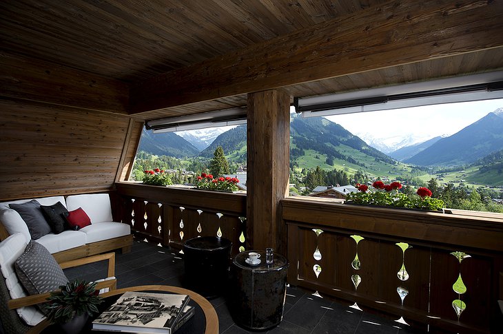 Alpina Gstaad Private Balcony