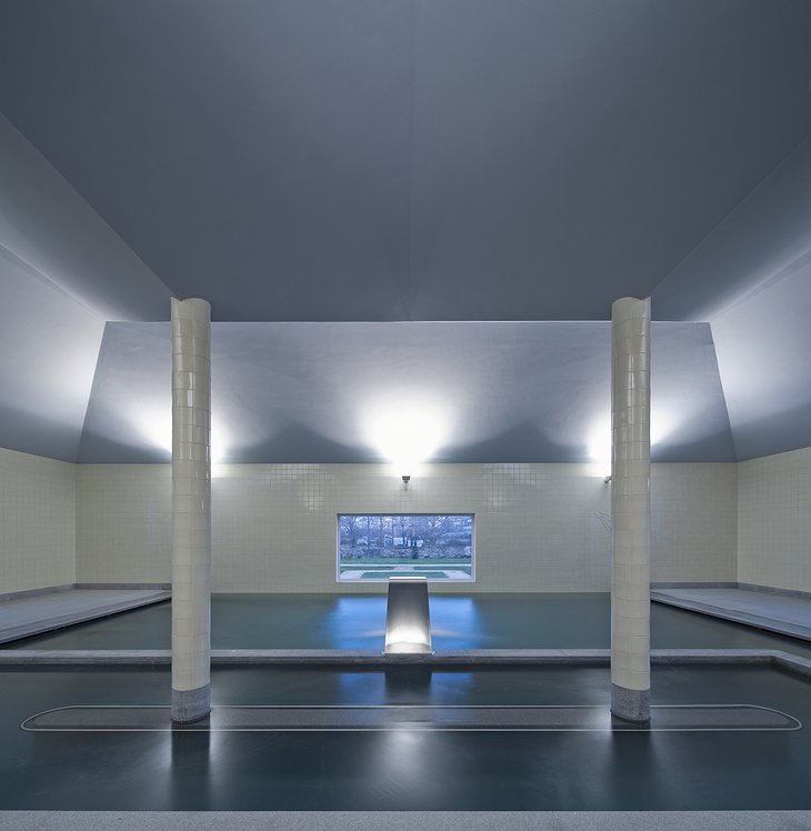 Pedras Salgadas interior swimming pool with garden view